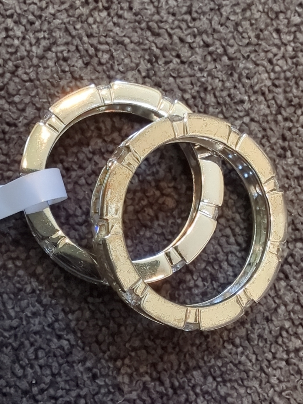 JTV Silver Bella Luce Two Band Ring with Clear Crystals 2.90 Ctw Simulant - Picture 3 of 4